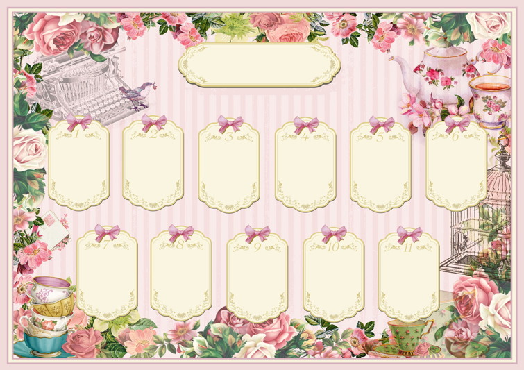 Tischplan Vintage rose